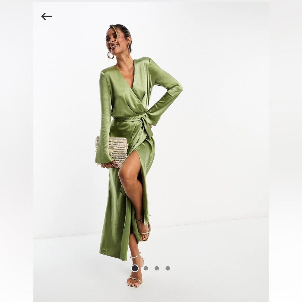 ASOS design satin maxi wrap dress - size small US 4 only worn once